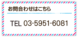お問合わせはこちら　フリーダイヤル0120-995-081　電話番号03-5951-6081
